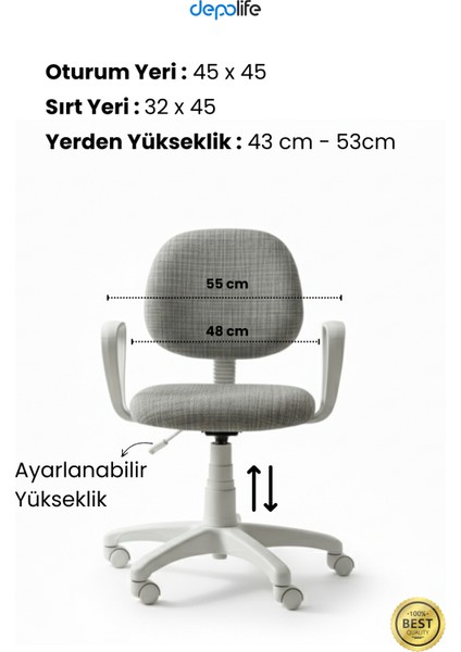 Ev Ofis Sekreter Personel Çalışma Sandalyesi Beyaz Büro Personel Çalışma Koltuğu fırsatları