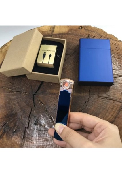 USB Alevsiz Şarjlı Çakmak ve Metal Slim Tabaka Seti fiyatları