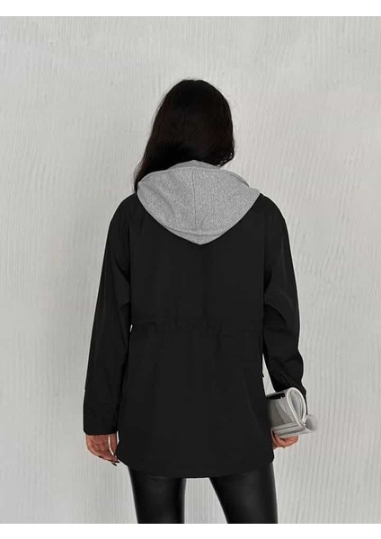 Kadın Kapüşonlu Kuşaklı Çıtçıt & Fermuar Detaylı Trenç Ceket – Fonksiyonel & Şehirli Stil modelleri
