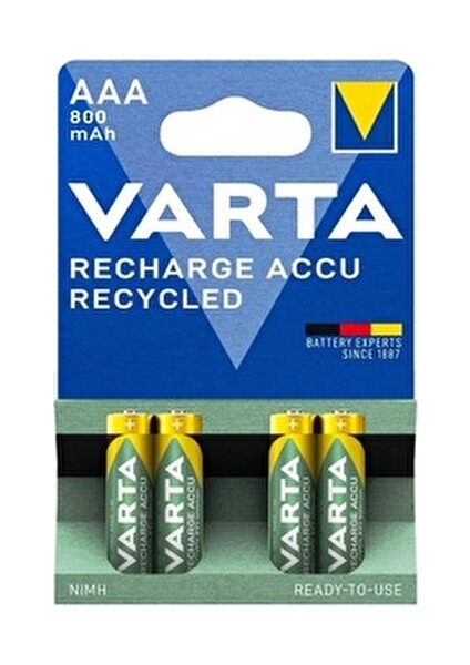 Şarjlı Kalem Pil 800 mAh 1,2 V AAA Tipi 4 Adet Yüksek Performans modelleri