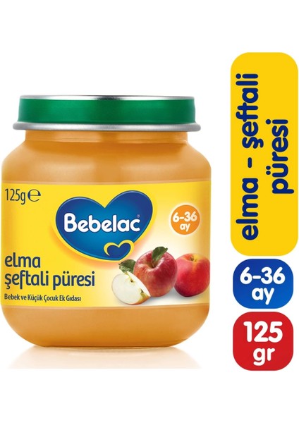Bfs Bebelac Elma Şeftali Püresi Kavanoz Maması 125 gr