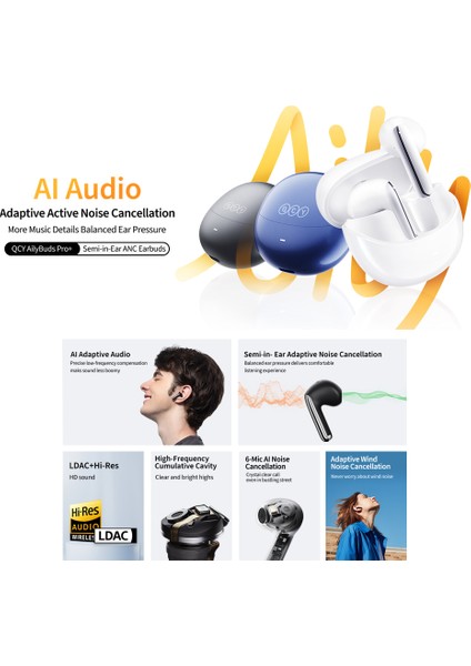 HT10 Ailybuds Pro Adaptif Anc Aı 6 Mikrofon Bluetooth 5.3 Kablosuz Kulaklık fiyatları