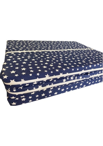 Katlanır Yer Yatağı ve Tek Kişilik Sünger Katlanır Minder Yatak 70X180 cm 6 cm Lacivert Yıldız fırsatları