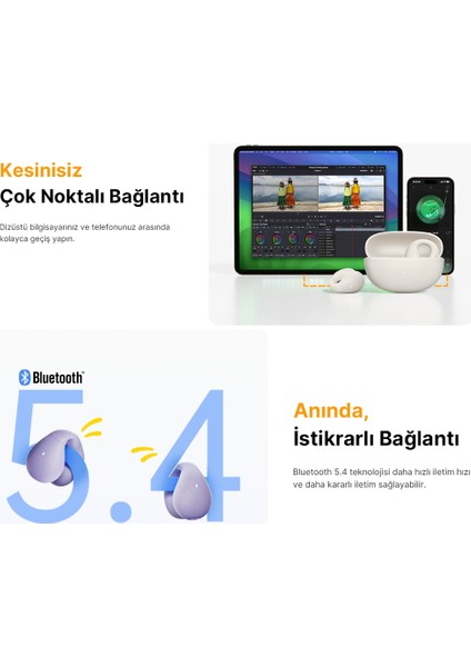 C10 Crossky Bluetooth Kulaklık - Çift Mikrofon - Çift Cihaz Bağlantısı - Kristal Ses Netlik - Ipx4 Beyaz