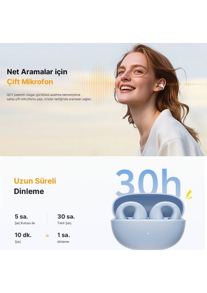 C10 Crossky Bluetooth Kulaklık - Çift Mikrofon - Çift Cihaz Bağlantısı - Kristal Ses Netlik - Ipx4 Beyaz