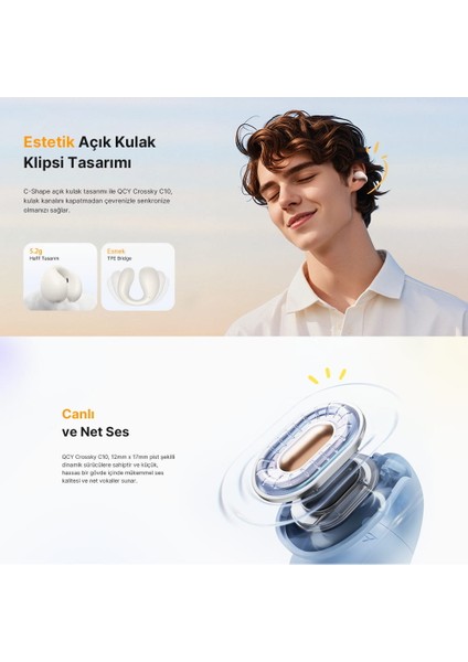 C10 Crossky Bluetooth Kulaklık - Çift Mikrofon - Çift Cihaz Bağlantısı - Kristal Ses Netlik - Ipx4 Siyah