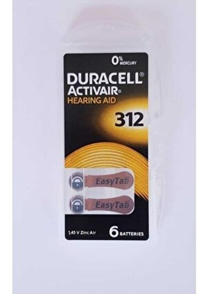Activair 312 Düğme Pili 6 Adet 1,45 V Yüksek Performanslı İşitme Cihazı Pili modelleri