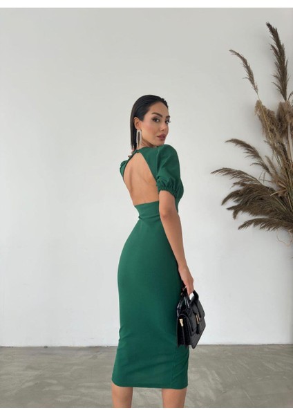 Scuba Krep Elbise 582901 Zumrut fiyatları