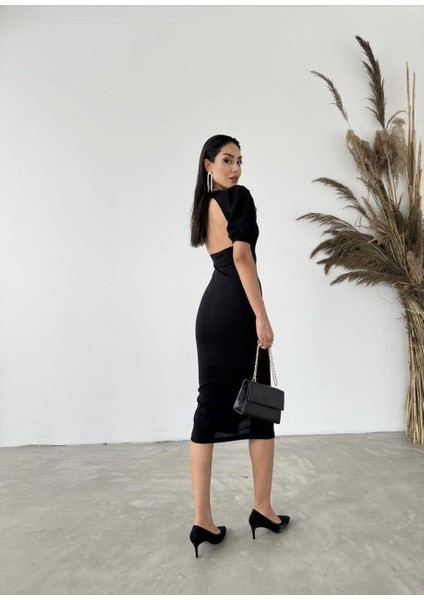 Scuba Krep Elbise 582901 Siyah fırsatları