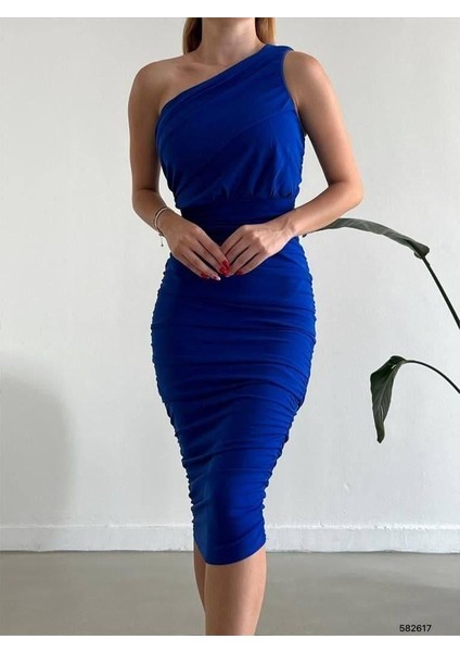 Tek Omuz Scuba Krep Elbise 582617 Saks