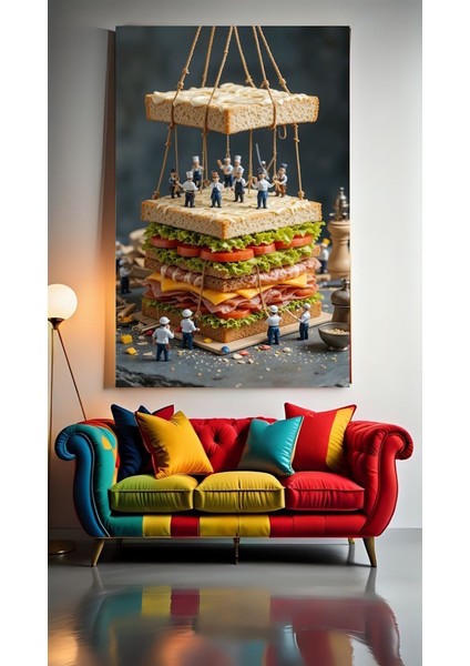 Sandviç Yapım Süreci :)) Ev Duvar Salon Güzellik Salonu Ofis Dükkan Dekarasyon Kanvas Tablo