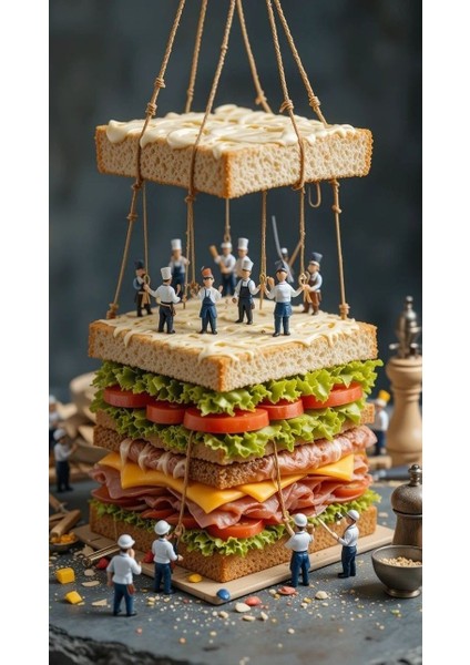 Sandviç Yapım Süreci :)) Ev Duvar Salon Güzellik Salonu Ofis Dükkan Dekarasyon Kanvas Tablo fiyatları