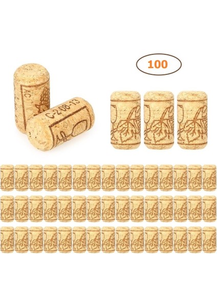 Şişe Mantarı 100 Adet Doğal Mantar Tıpa - Şarap Şişesi Mantar Tıpası fiyatları