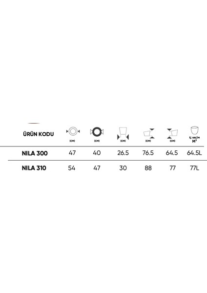 Dekoratif Saksı - Nıla 300 - 64,5l - Bej