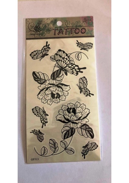 Kelebek ve Gül Yapıştırma Sticker Dövme Geçici Dövme Temporary Tattoos