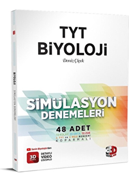 TYT Simülasyon Biyoloji Denemeleri Ciltli 96 Sayfa fiyatları