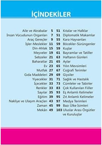 1001 Arapça Kelime Ciltsiz Eğitim Kitabı 108 Sayfa Taşınabilir Boyut fiyatları