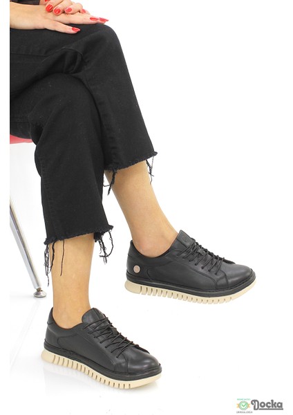 Mammimia Kadın Hakiki Deri Ortopedik Spor Tarz Lastik Bağcıklı Günlük Ayakkabı M26/KA165 indirimleri