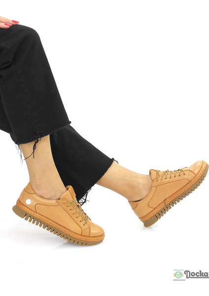 Mammimia Kadın Hakiki Deri Ortopedik Spor Tarz Lastik Bağcıklı Günlük Ayakkabı M26/KA165 indirimleri