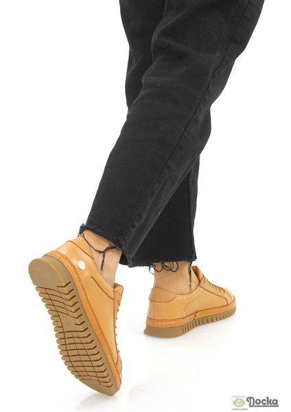 Mammimia Kadın Hakiki Deri Ortopedik Spor Tarz Lastik Bağcıklı Günlük Ayakkabı M26/KA165