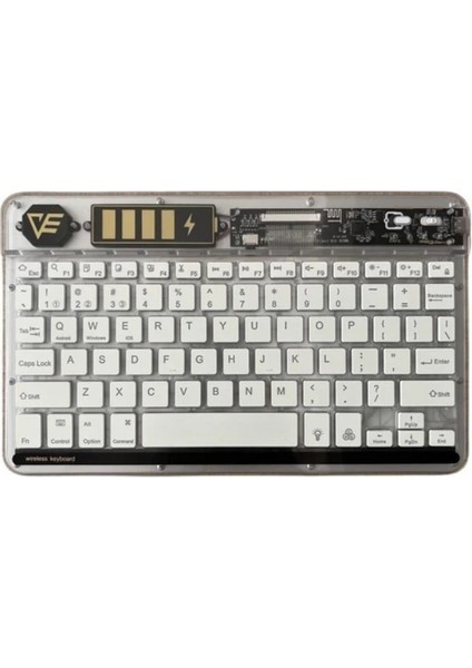 ZR612 Rgb Şeffaf Beyaz Bluethooth Klavye