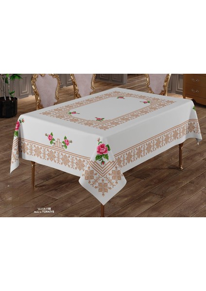 Dertsiz Canlı Renkli Masaörtüsü Dijital Baskı Leke Tutmaz Masa Örtüsü