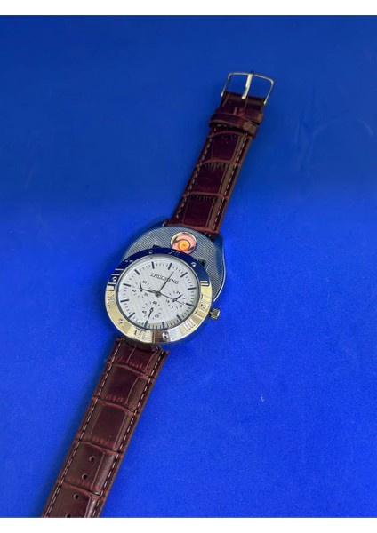 Metal Kol Saati USB Şarjlı Çakmak Hem Saat Hem Çakmak