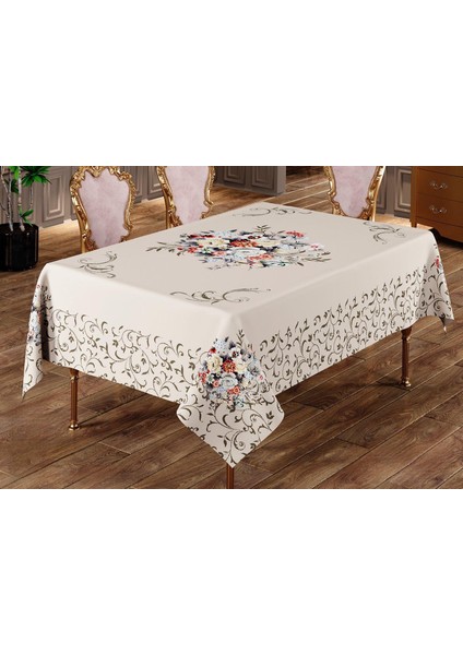 Dertsiz Canlı Renkli Masaörtüsü Dijital Baskı Leke Tutmaz Masa Örtüsü