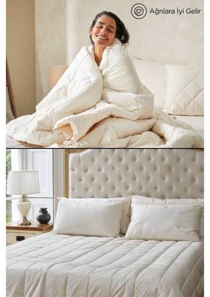 Battal Boy Kuzu Yünü %100 Doğal Yorgan | Özel Çantalı Organik Merinos Yün Yorgan modelleri