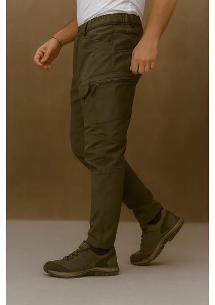 Softshell Unisex İçi Polarlı Taktik Outdoor Pantolon – Su ve Rüzgar Geçirmez, Likralı, 6 Cep