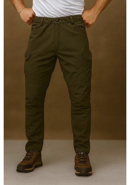 Softshell Unisex İçi Polarlı Taktik Outdoor Pantolon – Su ve Rüzgar Geçirmez, Likralı, 6 Cep