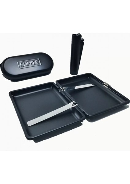Metal Tabaka Clipper Çakmak Set