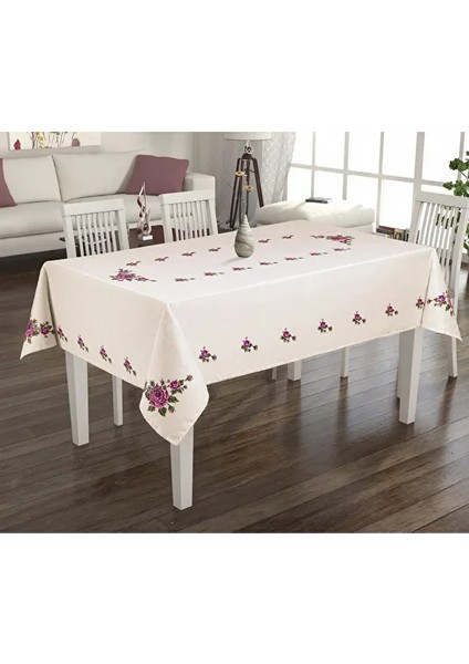 Dertsiz Canlı Renkli Masaörtüsü Dijital Baskı Leke Tutmaz Masa Örtüsü