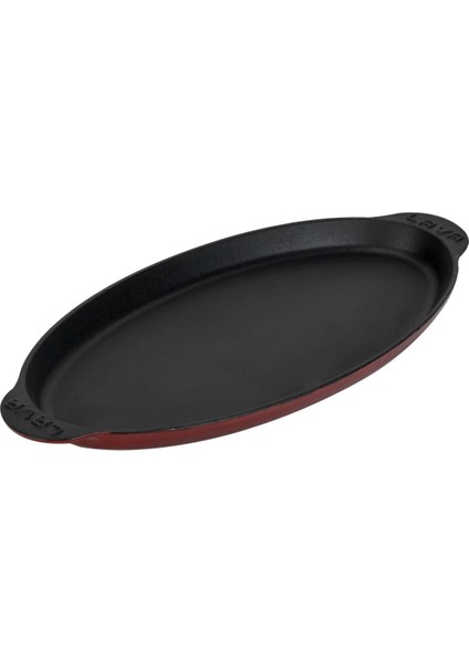 Döküm Balık Tabağı Döküm Demir Yekpare Kulplu 15X29CM.-BORDO fiyatları