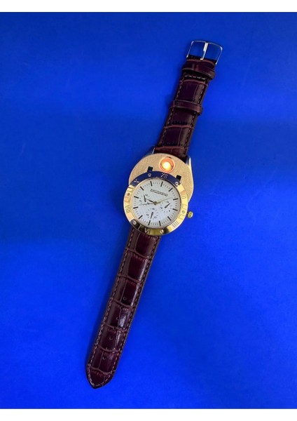 Metal Kol Saati USB Şarjlı Çakmak Hem Saat Hem Çakmak