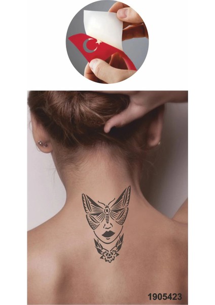 Kelebek Yüzlü Kadın Tattoo Geçici Dövme Şablonları Kına Kalıpları fiyatları