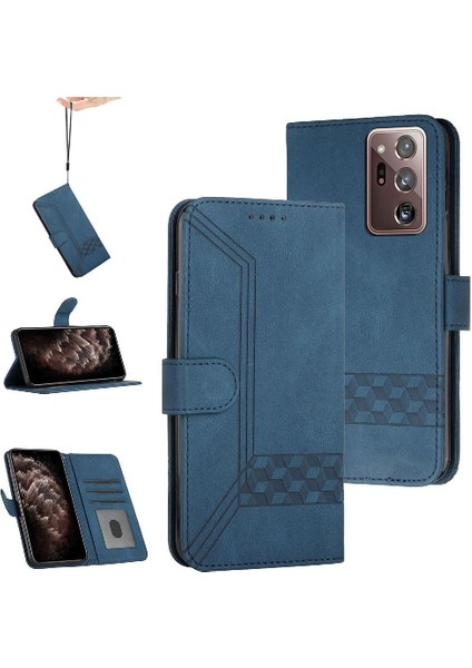 Samsung Galaxy S20 Ultra Kart Tutucu Yuvaları Bilek Kayışı Tpu Iç Koruyucu Stand Pu Deri Folyo Kapaklı Cüzdan Telefon Kılıfı (Yurt Dışından)