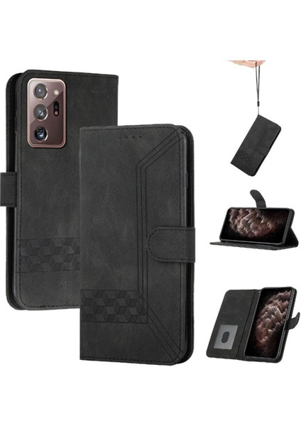 Samsung Galaxy S20 Ultra Kart Tutucu Yuvaları Bilek Kayışı Tpu Iç Koruyucu Stand Pu Deri Folyo Kapaklı Cüzdan Telefon Kılıfı (Yurt Dışından)