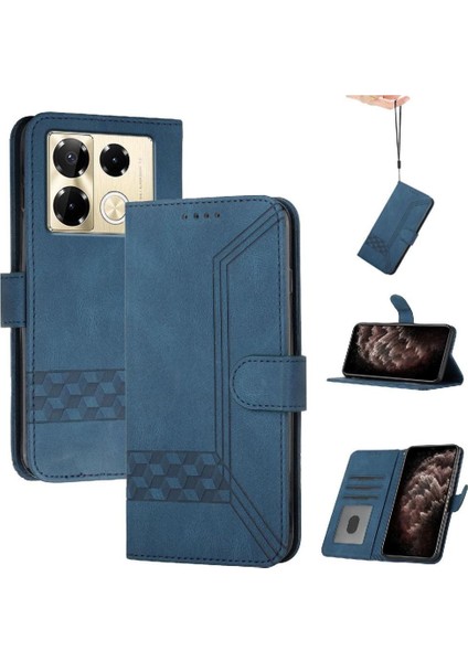 Infinix Note 40 Pro Kart Tutucu Yuvaları Bilek Kayışı Tpu Iç Koruyucu Stand Pu Deri Folyo Kapaklı Cüzdan Telefon Kılıfı (Yurt Dışından)
