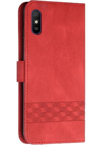 Xiaomi Redmi 9A Kart Tutucu Yuvaları Bilek Kayışı Tpu Iç Koruyucu Stand Pu Deri Folyo Kapaklı Cüzdan Telefon Kılıfı (Yurt Dışından)