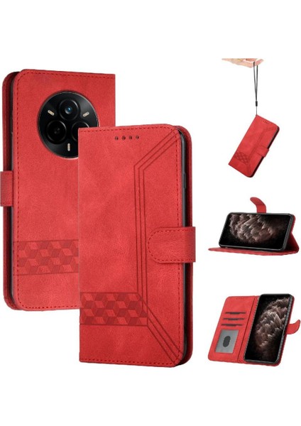 Realme 14 Pro 5g Kart Tutucu Yuvaları Bilek Kayışı Tpu Iç Koruyucu Stand Pu Deri Folyo Kapaklı Cüzdan Telefon Kılıfı (Yurt Dışından)