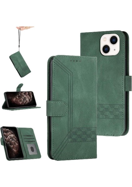 iPhone 15 Pro Kart Tutucu Yuvaları Bilek Kayışı Tpu Iç Koruyucu Stand Pu Deri Folyo Kapaklı Cüzdan Telefon Kılıfı (Yurt Dışından)