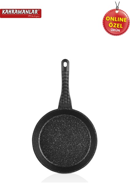 Alüminyum Döküm Düz Tava Seti 3 Parça 20-24-28 cm PTFE Kaplama Siyah