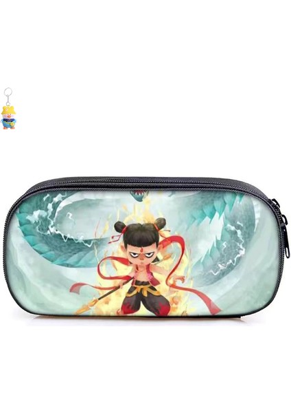 Nezha'nın Şeytan Çocuğu Naohai Kalem Çantası Ilkokul Öğrencileri Çocuk Kırtasiye Kutusu Erkek ve Kadın Kalem Çantası Kırtasiye Depolama Çantası (Yurt Dışından)
