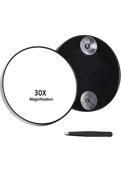 Tianzerunvakumlu Büyüteçli Ayna, Kaşları Almak, Siyah Noktaları Gidermek Için Kompakt Da Lı Seyahat Makyaj Aynası 30X (Yurt Dışından)
