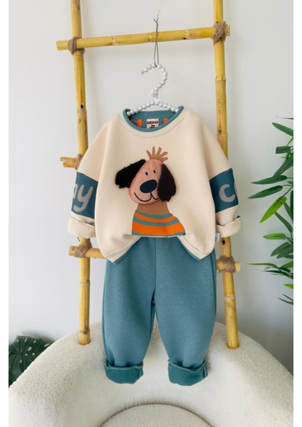 Stay Cool Köpek Desenli Erkek Bebek kışlık takım - Yeşil