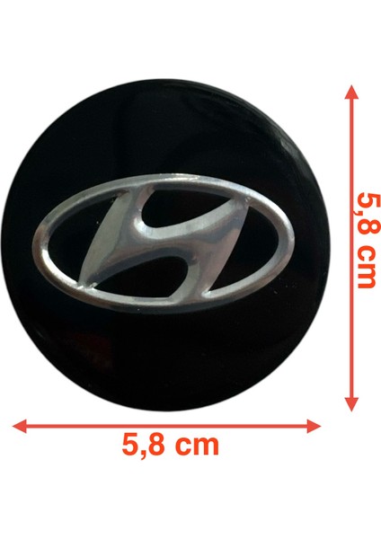 Hyundaı Jant Göbek I30 12-19/elantra 15-21/tucson 16-20 (Siyah) (5,8 Cm)