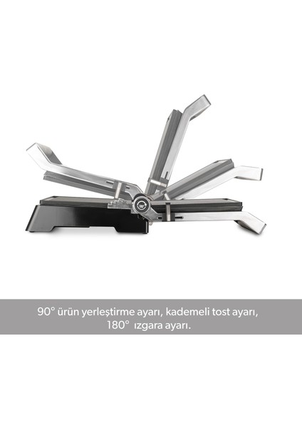 Grilliant 1341H Inox Gövdeli, Döküm Plakalı, 5 Programlı, Led Ekranlı Tost ve Izgara Makinesi fiyatları