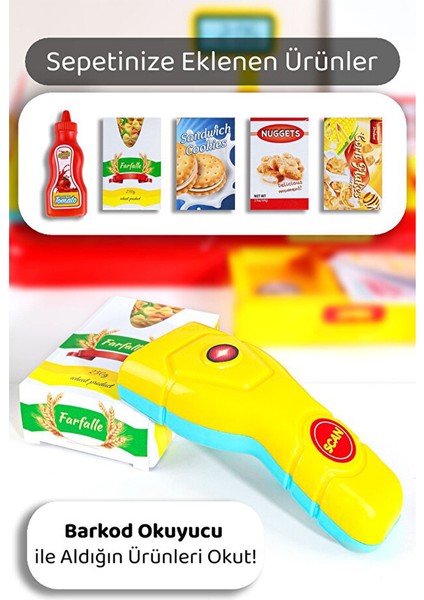 40 Parça Yazar Kasa Alışveriş Seti - Aksesuarlı Market Seti Eğitici Öğretici Oyuncak fırsatları