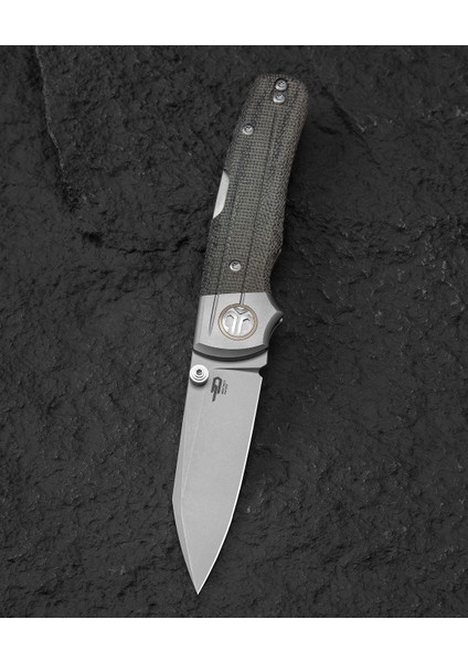 Bestech Tonıc BT2204A Titanyum+Siyah Kanvas Micarta Kaplama Sap M390 Çelik Çakı